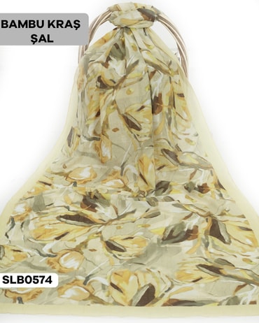 Desenli Soft Bambu Kraş Şal SLB0574-2425SLB0574