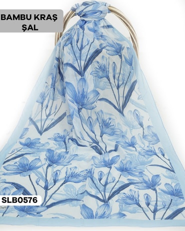 Desenli Soft Bambu Kraş Şal SLB0576-4304SLB0576