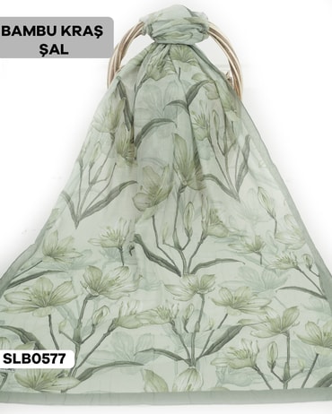 Desenli Soft Bambu Kraş Şal SLB0577-4309SLB0577