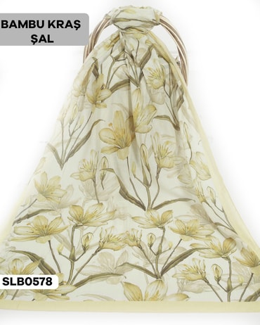 Desenli Soft Bambu Kraş Şal SLB0578-4311SLB0578
