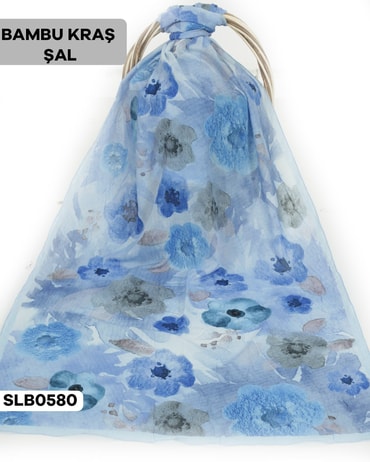 Desenli Soft Bambu Kraş Şal SLB0580-4328SLB0580