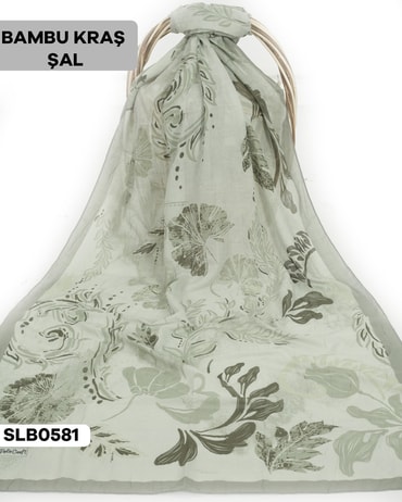 Desenli Soft Bambu Kraş Şal SLB0581-4329SLB0581