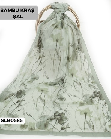 Desenli Soft Bambu Kraş Şal SLB0585-4334SLB0585