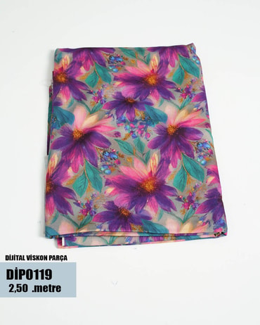 DİJİTAL Viskon Parça Kumaş DİP0119-19DİP0119