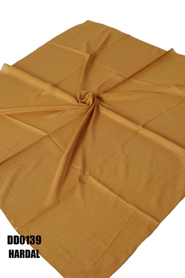 Düz Renk Dikişli Yazma Hardal DD0139-9039DD0139