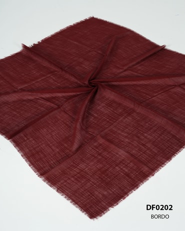 Düz Renk Flamlı Eşarp DF0202-BordoDF0202