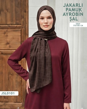 Jakarlı Ayrobin Pamuk Şal  JSL0101-4401JSL0101