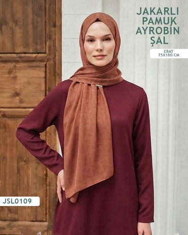 Jakarlı Ayrobin Pamuk Şal  JSL0109-4409JSL0109