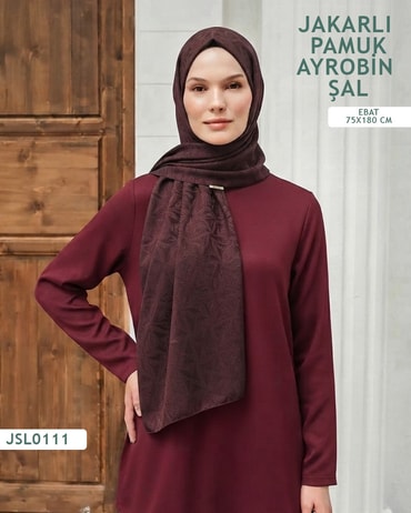 Jakarlı Ayrobin Pamuk Şal  JSL0111-4413JSL0111