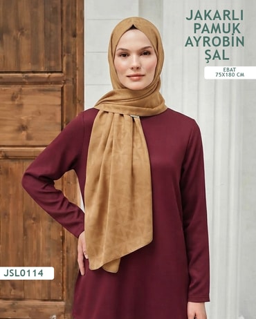 Jakarlı Ayrobin Pamuk Şal  JSL0114-4416JSL0114