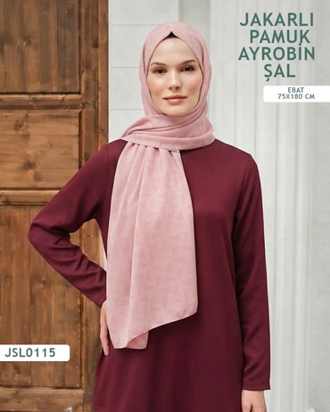 Jakarlı Ayrobin Pamuk Şal  JSL0115-4417JSL0115