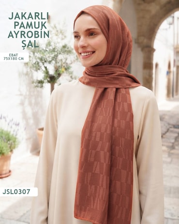 Jakarlı Ayrobin Pamuk Şal  JSL0307-4035JSL0307