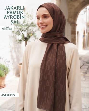 Jakarlı Ayrobin Pamuk Şal  JSL0315-3807JSL0315