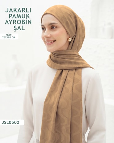 Jakarlı Ayrobin Pamuk Şal  JSL0502-3704JSL0502