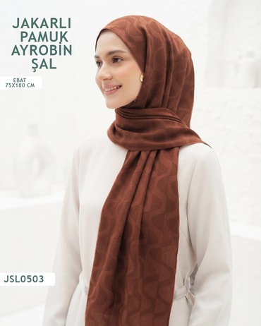 Jakarlı Ayrobin Pamuk Şal  JSL0503-3705JSL0503