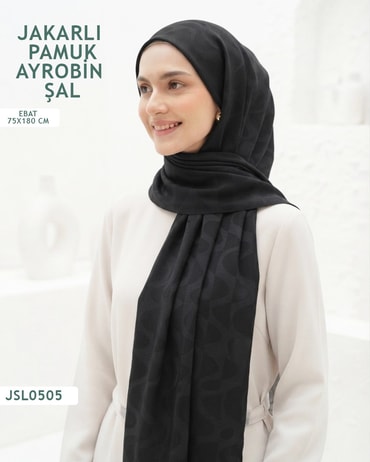 Jakarlı Ayrobin Pamuk Şal  JSL0505-3707JSL0505