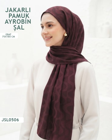 Jakarlı Ayrobin Pamuk Şal  JSL0506-3708JSL0506