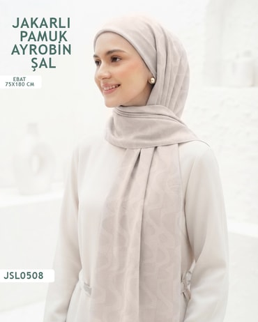 Jakarlı Ayrobin Pamuk Şal  JSL0508-3710JSL0508