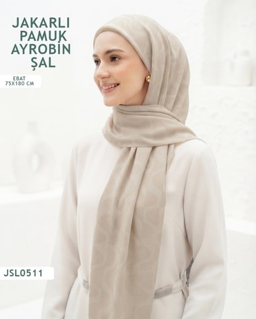 Jakarlı Ayrobin Pamuk Şal  JSL0511-3713JSL0511
