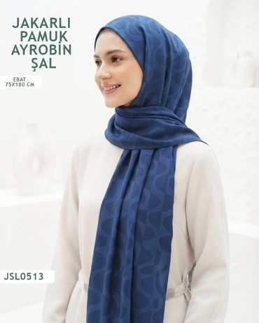 Jakarlı Ayrobin Pamuk Şal  JSL0513-3715JSL0513