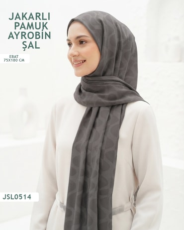 Jakarlı Ayrobin Pamuk Şal  JSL0514-3716JSL0514