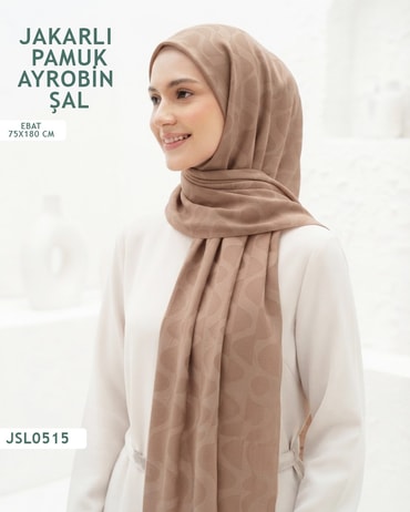 Jakarlı Ayrobin Pamuk Şal  JSL0515-3717JSL0515