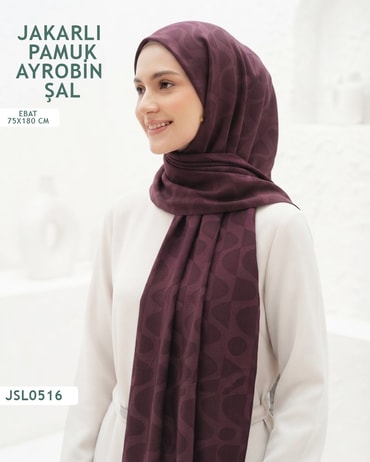 Jakarlı Ayrobin Pamuk Şal  JSL0516-3718JSL0516