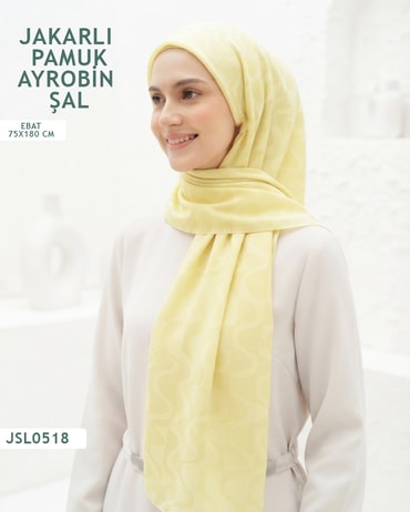 Jakarlı Ayrobin Pamuk Şal  JSL0518-3720JSL0518