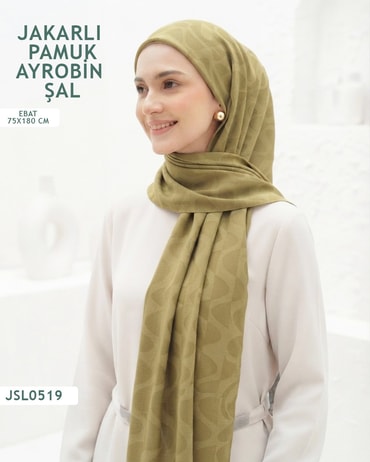 Jakarlı Ayrobin Pamuk Şal  JSL0519-3721JSL0519
