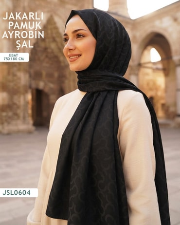 Jakarlı Ayrobin Pamuk Şal  JSL0604-3725JSL0604