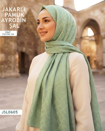 Jakarlı Ayrobin Pamuk Şal  JSL0605-3726JSL0605