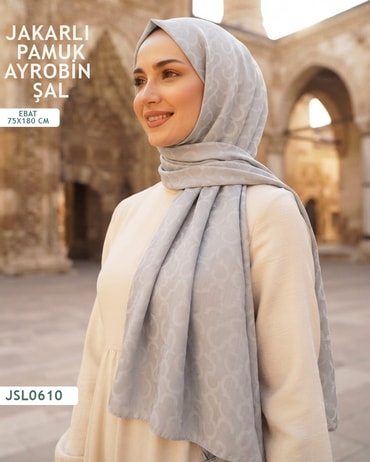 Jakarlı Ayrobin Pamuk Şal  JSL0610-3601JSL0610