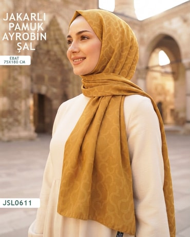 Jakarlı Ayrobin Pamuk Şal  JSL0611-3602JSL0611
