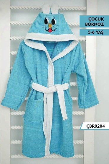 Kadife Çocuk Bornoz 5-6 yaş ÇBR0204-9319ÇBR0204