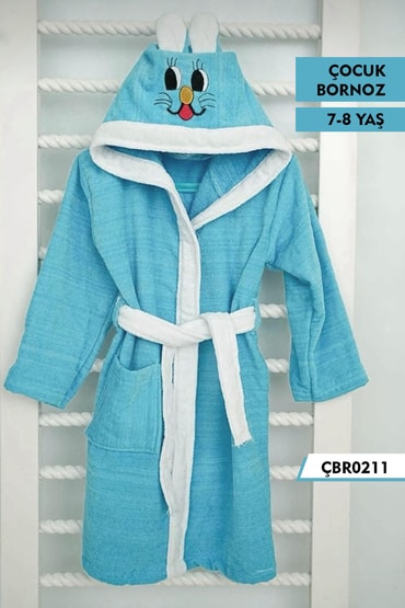 Kadife Çocuk Bornoz 7-8 yaş ÇBR0211-9327ÇBR0211