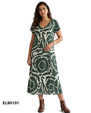 Kadın Kısa Kol V Yaka Viskon Elbise STANDART BEDEN-ELB0101ELB0101