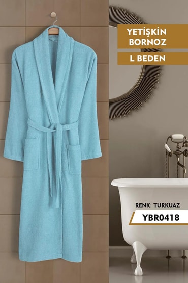 Şal Yaka Yetişkin Bornoz  L YBR0418-18YBR0418