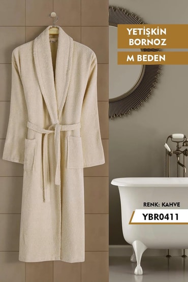 Şal Yaka Yetişkin Bornoz  M YBR0411-11YBR0411