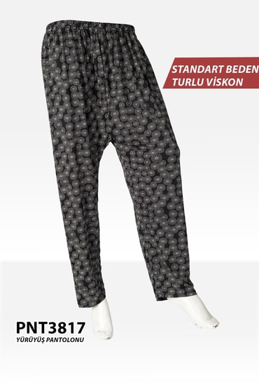 Standart Beden Turlu Viskon Yürüyüş Pantolonu PNT3817-17PNT3817