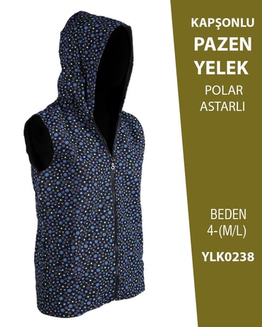 VİEMOR OTANTİK KAPÜŞONLU PAZEN YELEK  M/L-4YLK0238