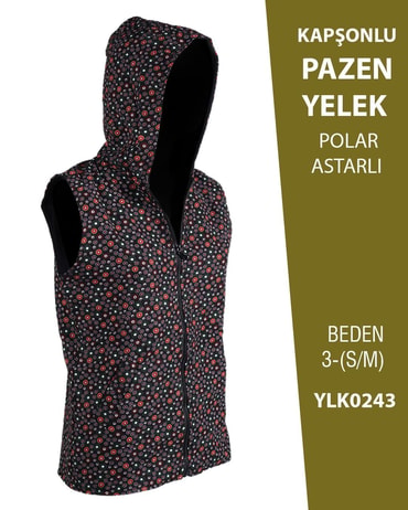 VİEMOR OTANTİK KAPÜŞONLU PAZEN YELEK  S/M-3YLK0243