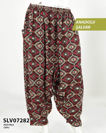 Viskon Lastik Palça Anadolu Şalvar (Cepli) SLV07282-14302SLV07282