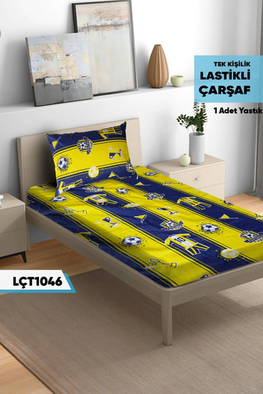 YASTIKLI Tekkişilik Lastikli YASTIKLI Tekkişilik Lastikli Çarşaf Seti 100x200cm LÇT1046-30704LÇT1046