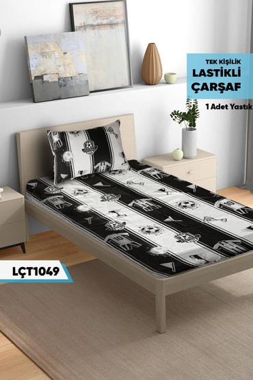 YASTIKLI Tekkişilik Lastikli YASTIKLI Tekkişilik Lastikli Çarşaf Seti 100x200cm LÇT1049-30803LÇT1049