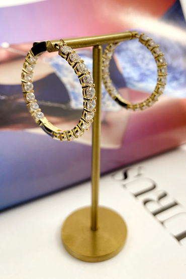 Gümüş Mozanit Halka Küpe