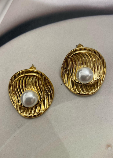 İnci Detaylı Küpe