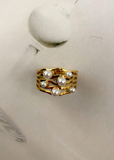 İnci Detaylı Yüzük 