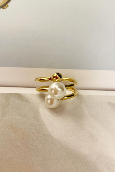 İnci Detaylı Yüzük 