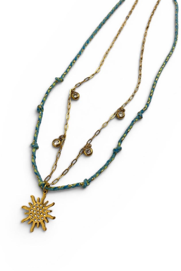 İp Detaylı Çelik Kolye