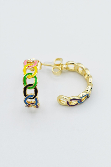 Mavi Topik Halka Küpe 